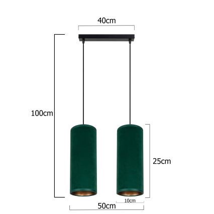 Luster na sajli AVALO 2xE27/60W/230V zelena