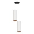 Luster na sajli AVALO 2xE27/60W/230V Ø 20 cm bela/bakrena