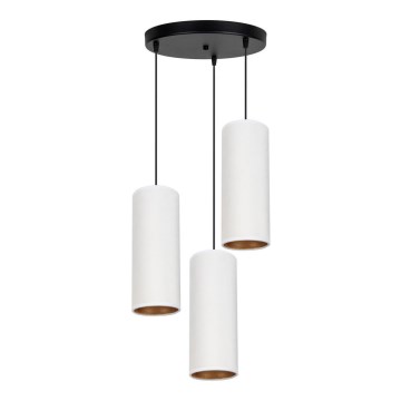 Luster na sajli AVALO 3xE27/60W/230V pr. 35 cm bela