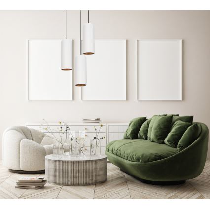 Luster na sajli AVALO 3xE27/60W/230V pr. 35 cm bela