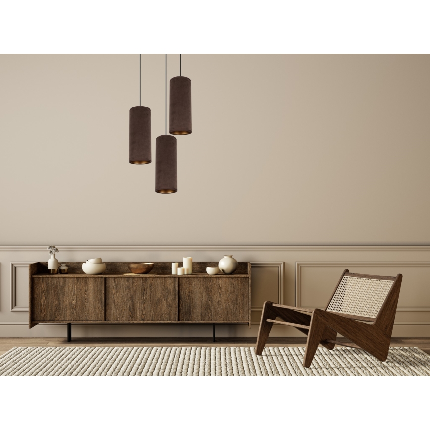 Luster na sajli AVALO 3xE27/60W/230V pr. 35 cm braon