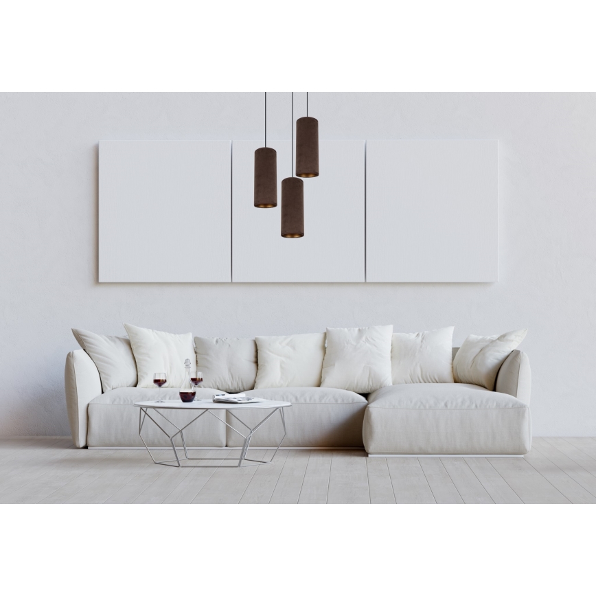 Luster na sajli AVALO 3xE27/60W/230V pr. 35 cm braon