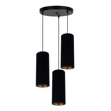 Luster na sajli AVALO 3xE27/60W/230V pr. 35 cm crno
