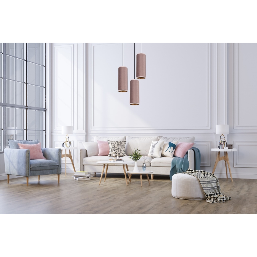 Luster na sajli AVALO 3xE27/60W/230V pr. 35 cm roze