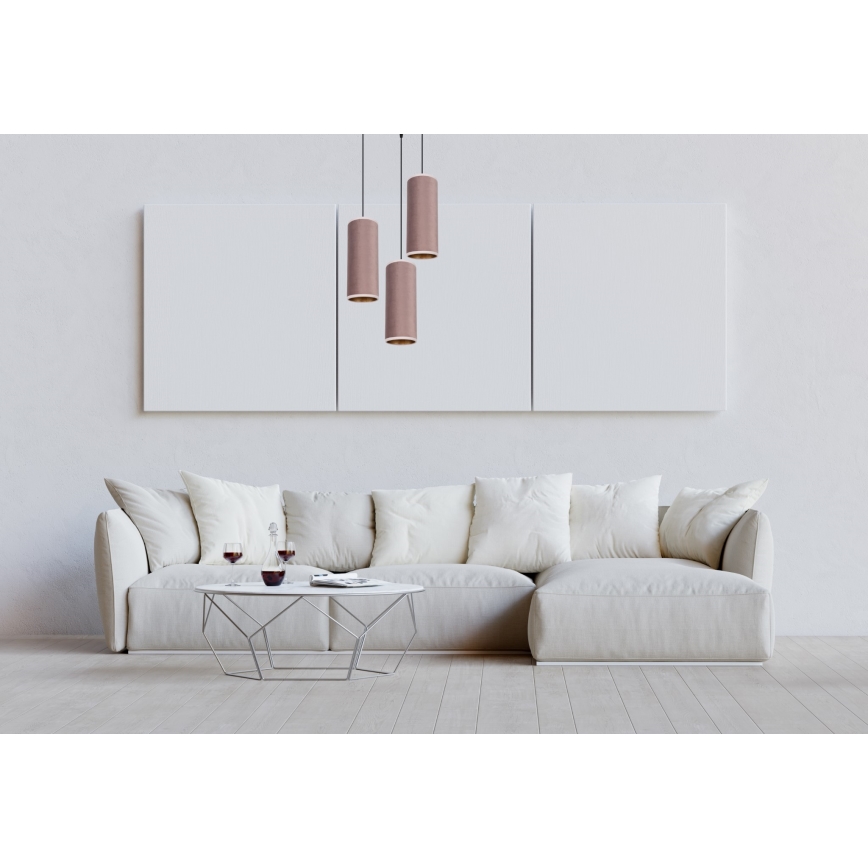 Luster na sajli AVALO 3xE27/60W/230V pr. 35 cm roze