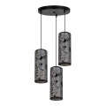 Luster na sajli AVALO 3xE27/60W/230V pr. 35 cm sivo/crno