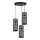 Luster na sajli AVALO 3xE27/60W/230V pr. 35 cm sivo/crno