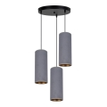 Luster na sajli AVALO 3xE27/60W/230V pr. 35 cm sivo