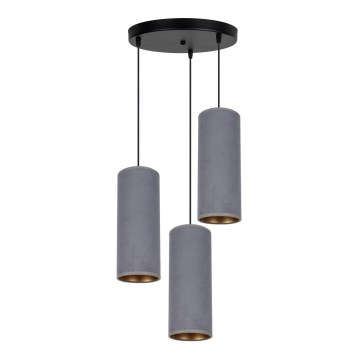 Luster na sajli AVALO 3xE27/60W/230V pr. 35 cm sivo