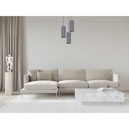 Luster na sajli AVALO 3xE27/60W/230V pr. 35 cm sivo