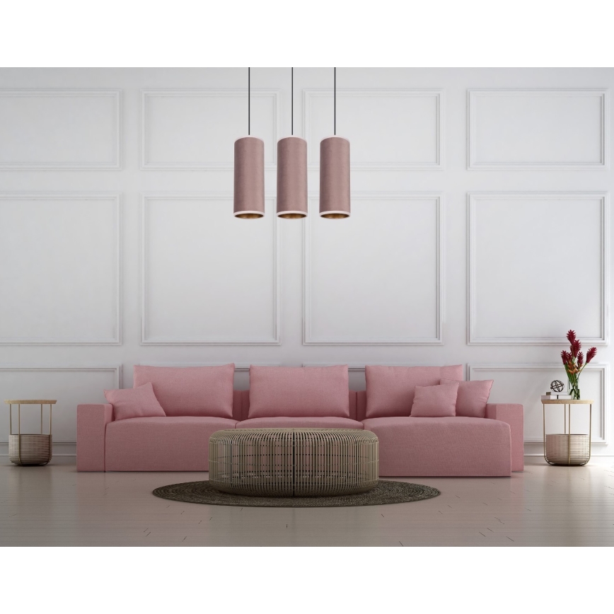 Luster na sajli AVALO 3xE27/60W/230V roze