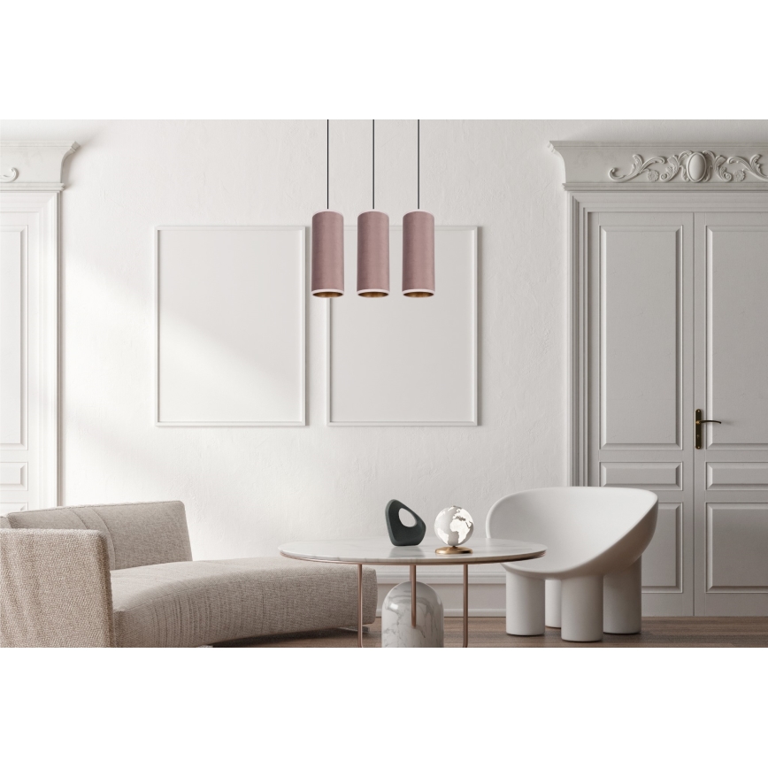 Luster na sajli AVALO 3xE27/60W/230V roze