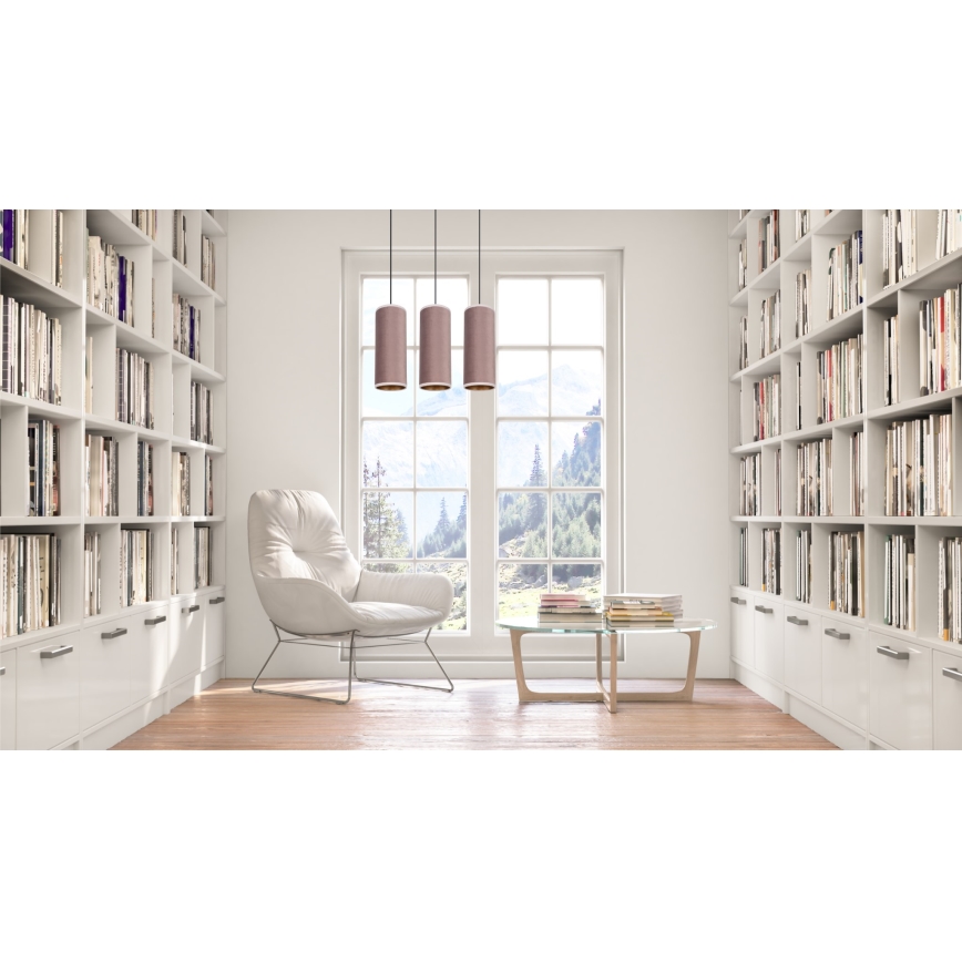 Luster na sajli AVALO 3xE27/60W/230V roze