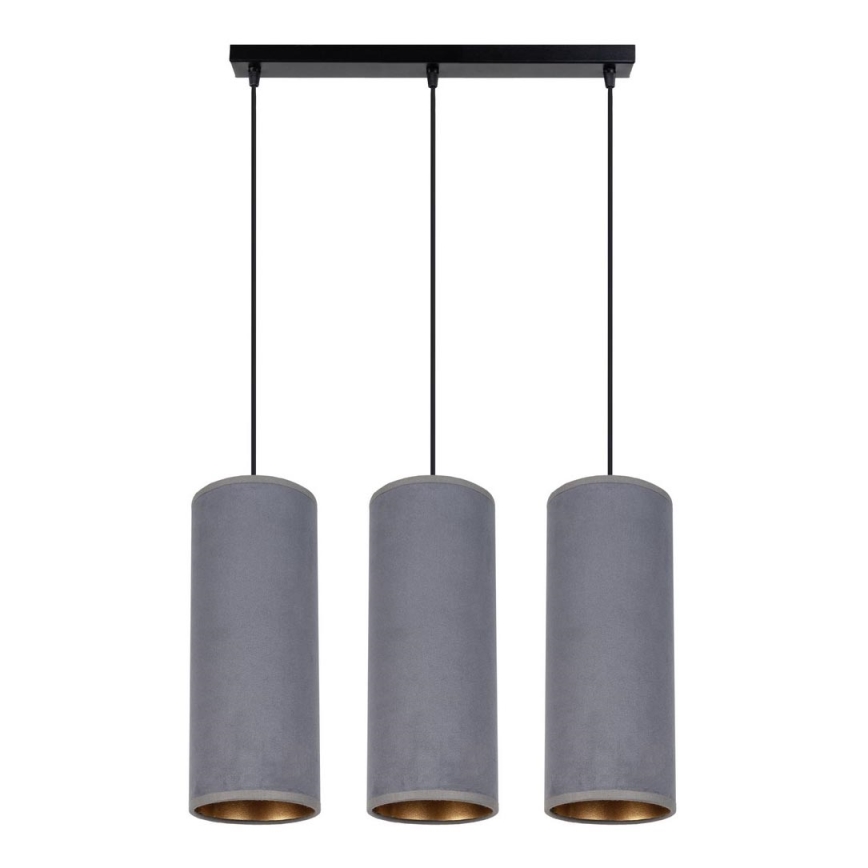 Luster na sajli AVALO 3xE27/60W/230V sivo