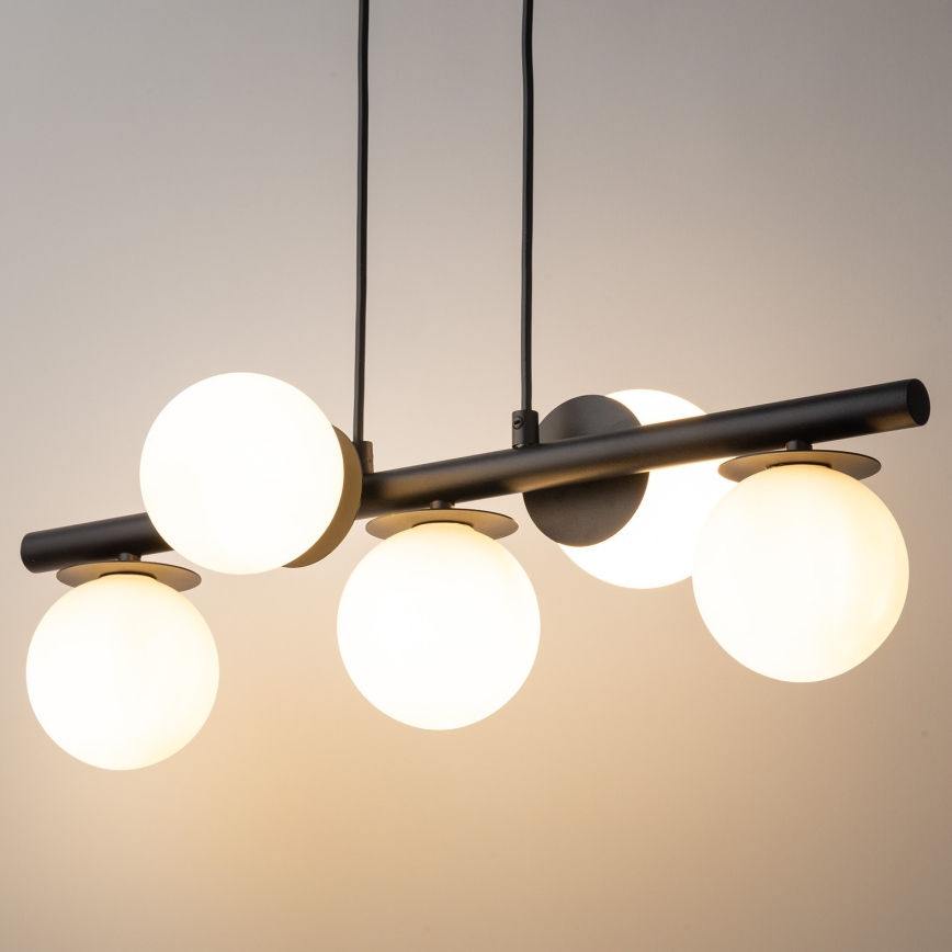Luster na sajli AVOLA 5xG9/12W/230V crno