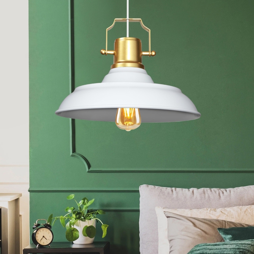 Luster na sajli AYD 1xE27/40W/230V beli/zlatni