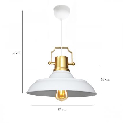 Luster na sajli AYD 1xE27/40W/230V beli/zlatni