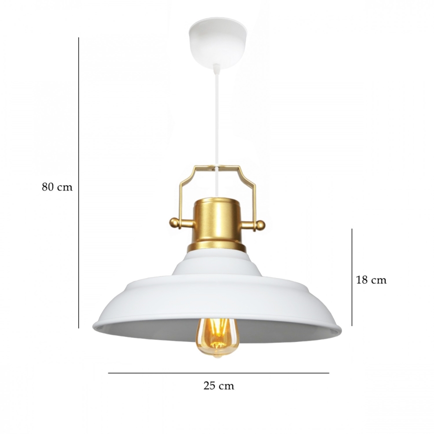 Luster na sajli AYD 1xE27/40W/230V beli/zlatni