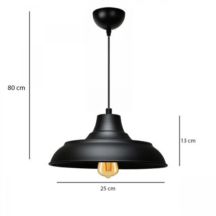 Luster na sajli AYD 1xE27/40W/230V crna
