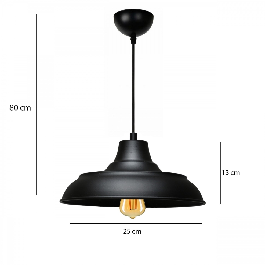 Luster na sajli AYD 1xE27/40W/230V crna