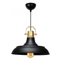 Luster na sajli AYD 1xE27/40W/230V crna/zlatna