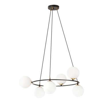 Luster na sajli AZURA 6xE14/10W/230V crno/bela