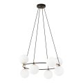 Luster na sajli AZURA 8xE14/10W/230V crno/bela