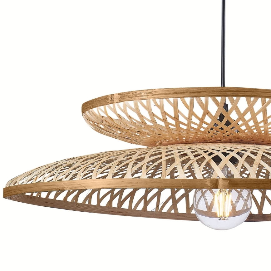 Luster na sajli BALI 1xE27/20W/230V pr. 60 cm bambus