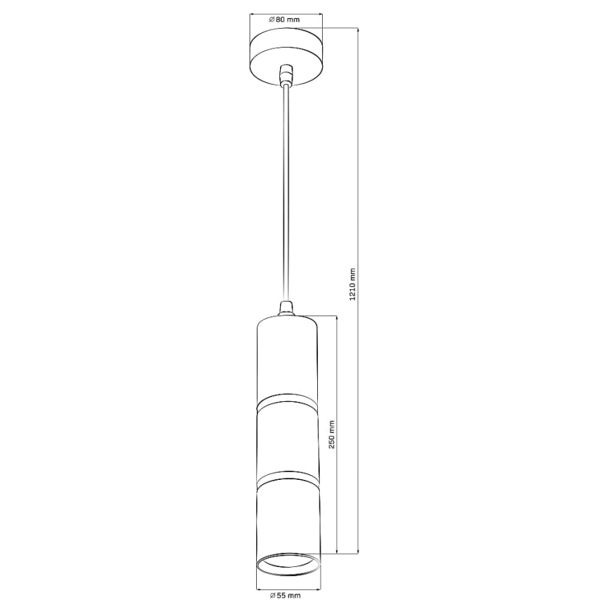 Luster na sajli BAMBOO 1xGU10/10W/230V crno