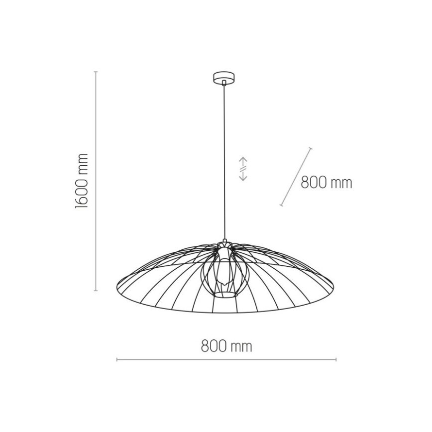 Luster na sajli BARBELLA 1xE27/60W/230V pr. 80 cm