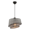 Luster na sajli BARETTE 1xE27/60W/230V siva/crna