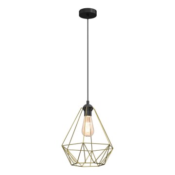 Luster na sajli BASKET 1xE27/60W/230V prečnik 35 cm zlatna
