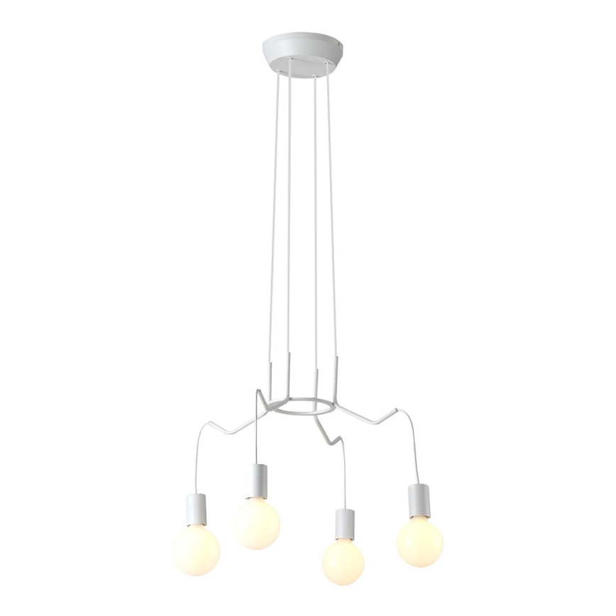Luster na sajli BASSO 4xE27/40W/230V bela