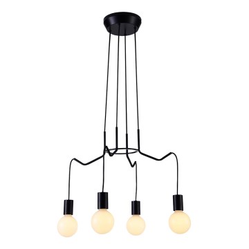 Luster na sajli BASSO 4xE27/40W/230V crno