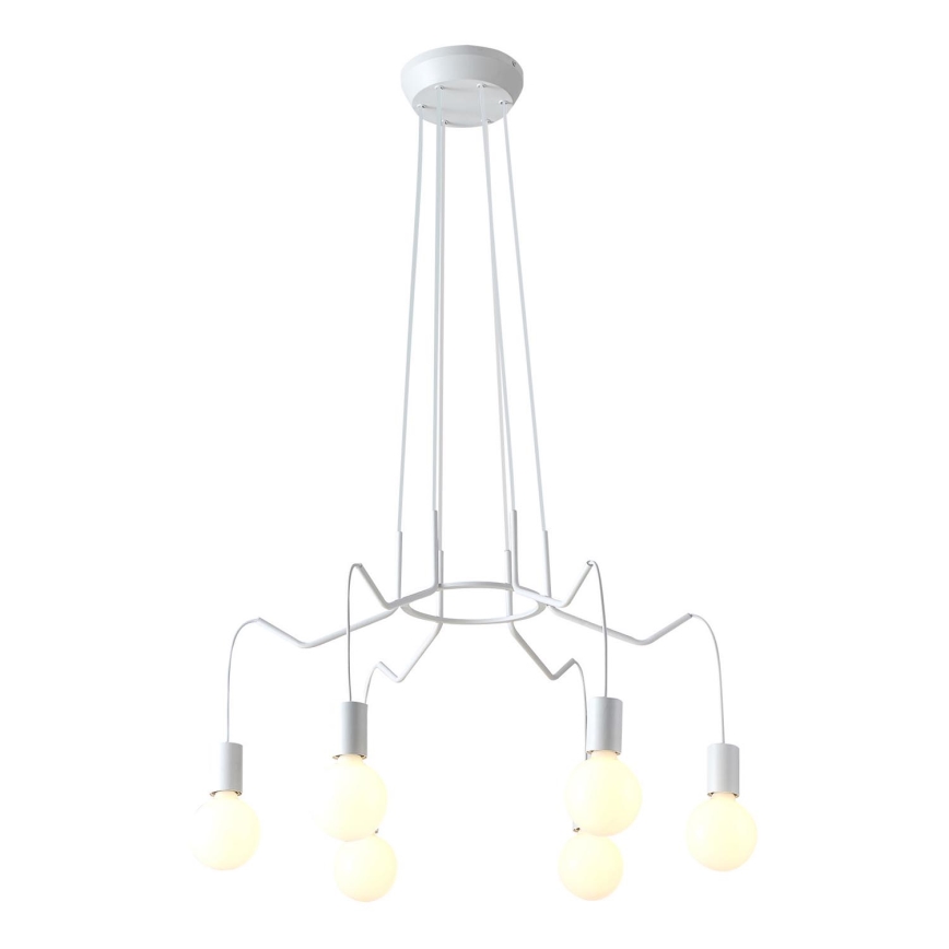 Luster na sajli BASSO 6xE27/40W/230V bela
