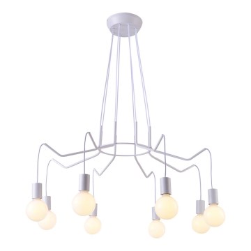 Luster na sajli BASSO 8xE27/40W/230V bela