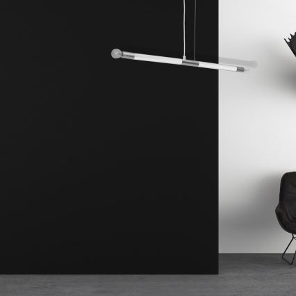 Luster na sajli BASTONE WHITE 2xE14/40W/230V bela/sjajni krom