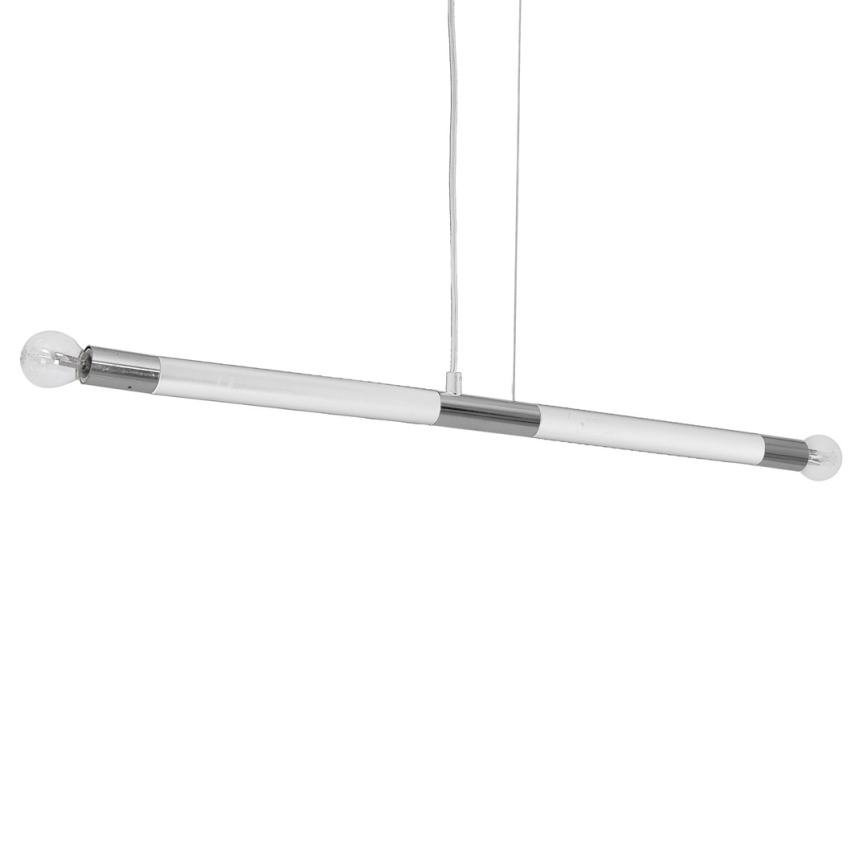 Luster na sajli BASTONE WHITE 2xE14/40W/230V bela/sjajni krom
