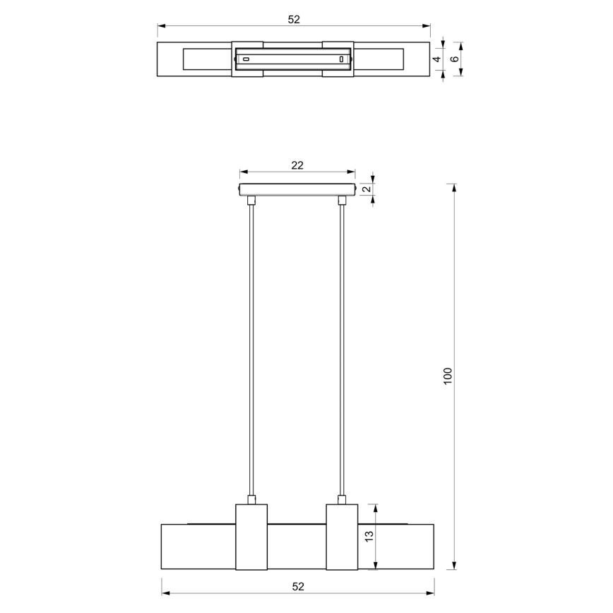 Luster na sajli BELEN 3xGU10/8W/230V