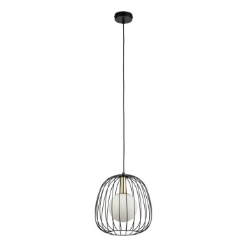 Luster na sajli BELL 1xG9/12W/230V pr. 24 cm crno/zlatna