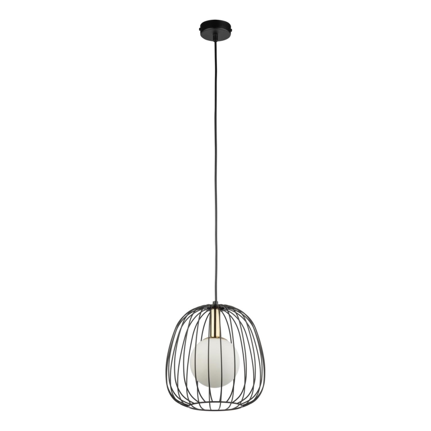 Luster na sajli BELL 1xG9/12W/230V pr. 24 cm crno/zlatna