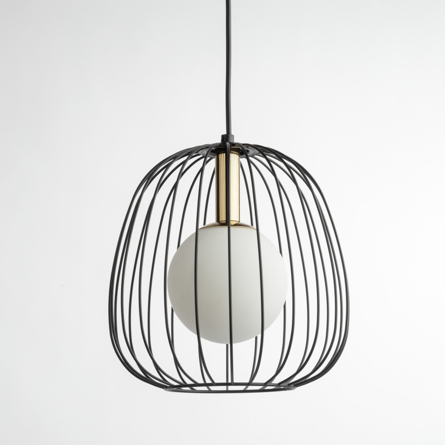 Luster na sajli BELL 1xG9/12W/230V pr. 24 cm crno/zlatna