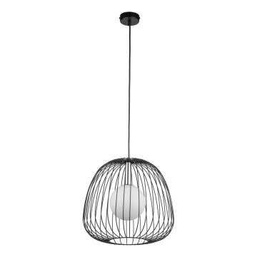 Luster na sajli BELL 1xG9/12W/230V pr. 33 cm crno/sjajni krom