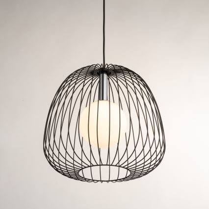Luster na sajli BELL 1xG9/12W/230V pr. 33 cm crno/sjajni krom