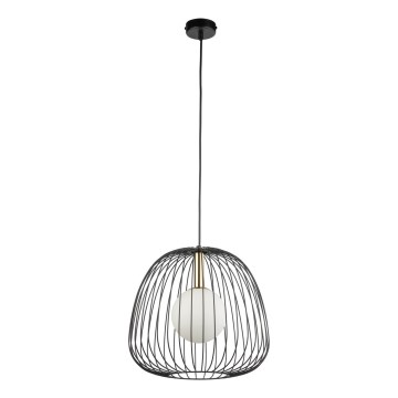 Luster na sajli BELL 1xG9/12W/230V pr. 33 cm crno/zlatna
