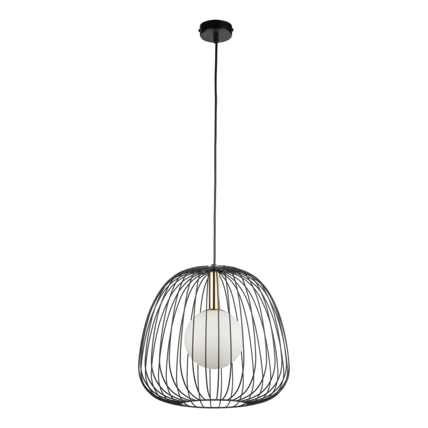 Luster na sajli BELL 1xG9/12W/230V pr. 33 cm crno/zlatna