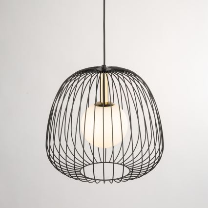 Luster na sajli BELL 1xG9/12W/230V pr. 33 cm crno/zlatna