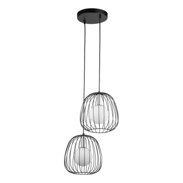 Luster na sajli BELL 2xG9/12W/230V crno/sjajni krom