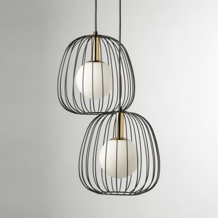 Luster na sajli BELL 2xG9/12W/230V crno/zlatna