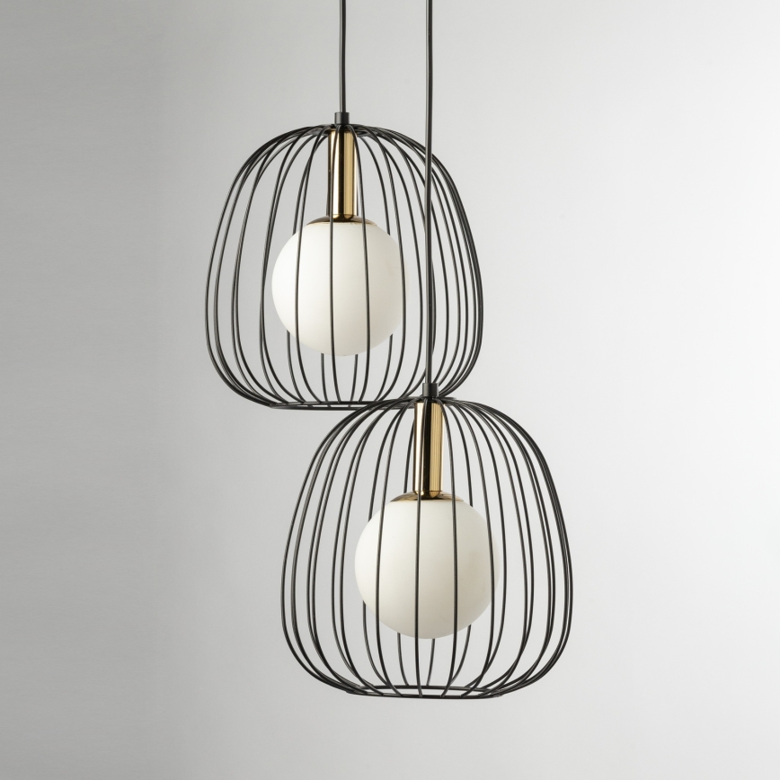 Luster na sajli BELL 2xG9/12W/230V crno/zlatna